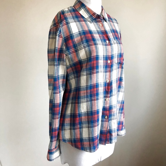 Madewell Shrunken Plaid Woman Shirt Blouse NWOT M - Picture 5 of 5